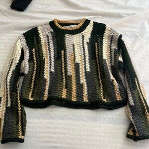 Grey bandit colorful knit sweater